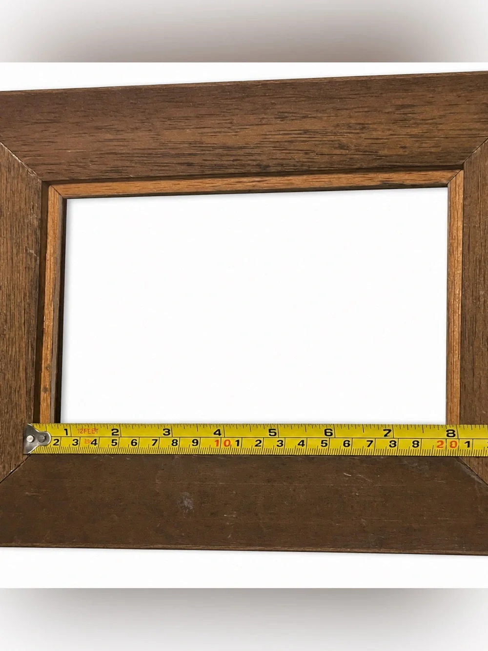 VTG Wood Picture Frame. Taupe Beige Grey Layered Stepped Moulding. Late 20th Cen